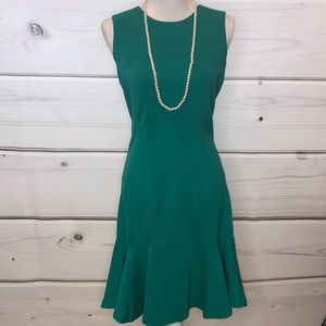 Katherine Barclay Montreal Teal Green Fit & Flair Dress | Mermaid Drop Waist